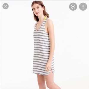 J.Crew linen swim coverup dress striped racerback